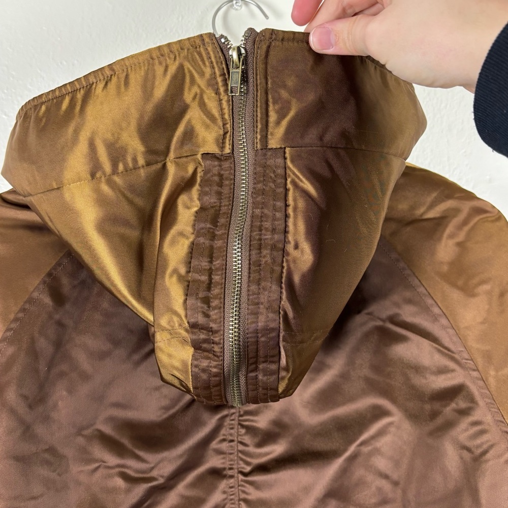 Mother The Puffer Hoodie Size M In Warm Feelings Brown Shearling Bomber Full Zip - Picture 12 of 15